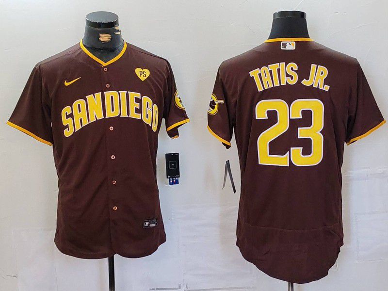 Men San Diego Padres #23 Tatis JR Brown Elite 2024 Nike MLB Jersey style 1